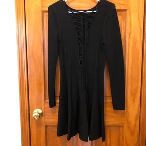 Topshop sexy lace up long sleeve dress 〰